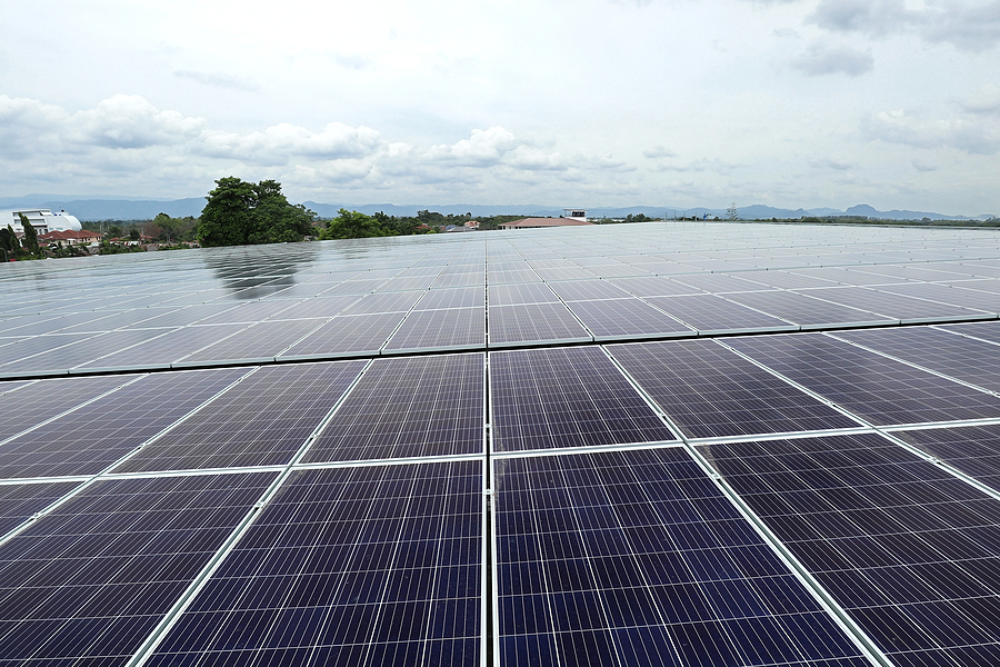 Large Scale Solar Pv System On The Warehouse Roof